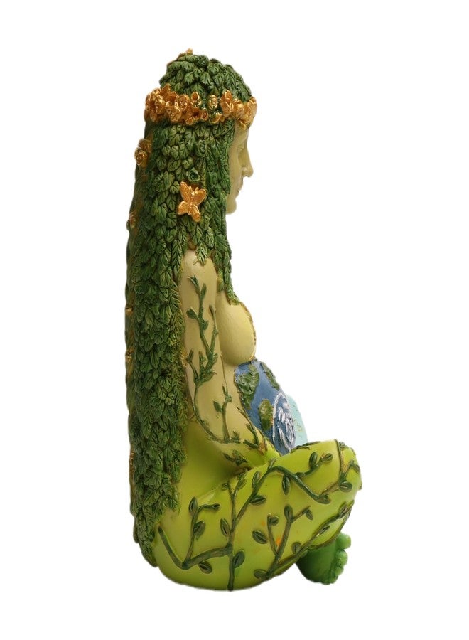 PSYHILAR Mother Earth Statue, 7" Fertility Gaia Goddess Statue, Nature Pregnant Wiccan Altar Supplies, Moon Yoga Alter Table Witchcraft - Image 2